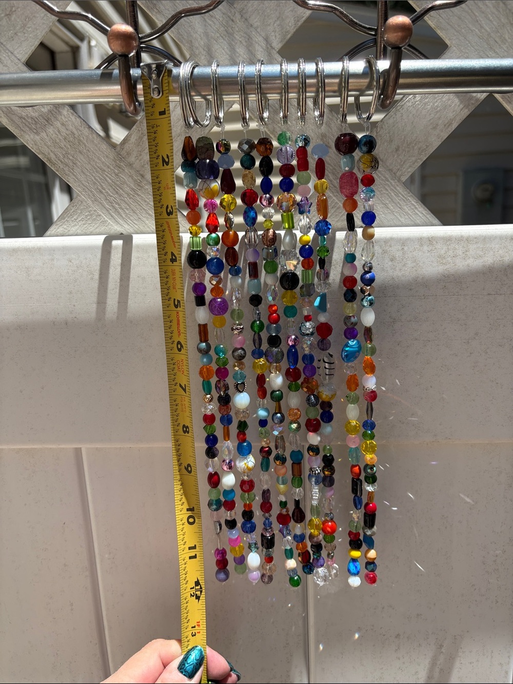Ten Glass bead strands 12 inches long. All glass and crystal beads. - Picture 3 of 3